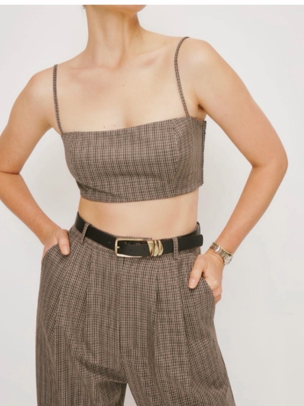 Reformation Cropped Top & Matching High Waisted Pants